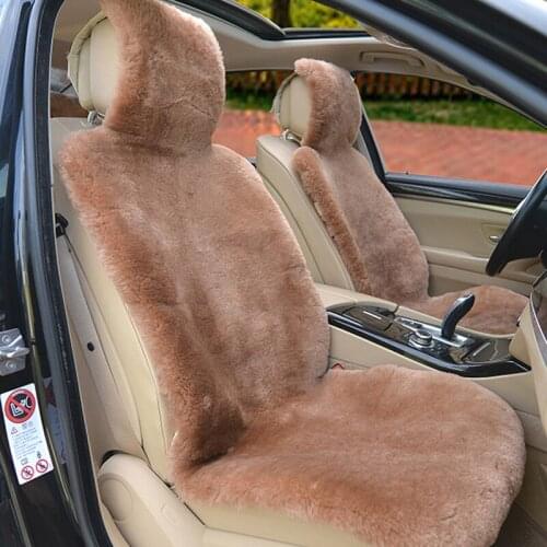 1PC front seat covers black wool cute car interior accessories cushion styling winter new plush car pad seat covers for car