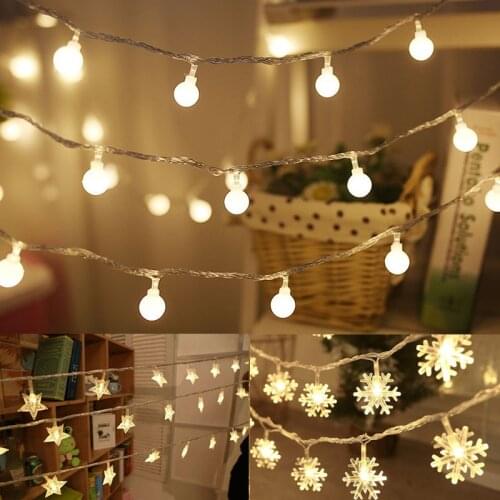 10M 100LED Snowflake String Lights 220V Christmas Tree Fairy Garlands Curtain light Outdoor for Xmas Party New Years decor