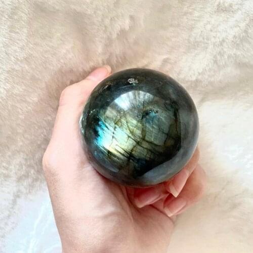 100% Natural Labradorite Crystal Ball High Quality Healing Labradorite Stone Glossy Crystal Ball Decoration 1Pcs