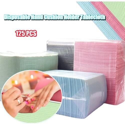 125Pcs Disposable Cleaning Pad Nail Art Table Mat Care Polishing Waterproof Tablecloth Foldable Lint Paper 4 Colors