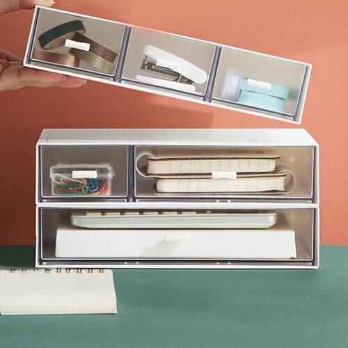 3 Specifications Drawer Cosmetic Storage Box Organizer Plastic Makeup Storage Box Lipsticks Holder Desktop Sundry Storage Case