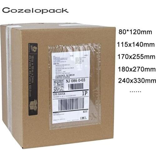 50PCS/14sizes Clear Packing List Enclosed Envelopes Plain Plain Face Back Load Shipping Label Envelopes Label Envelopes Pouches