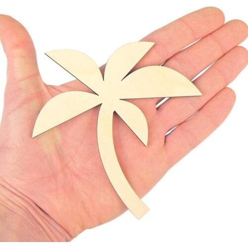50pcs Wooden Palm Tree (12cm) Shape Art Projects Craft Decoration diy blank wood crafts