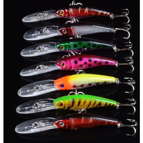7pcs/lot 10cm 8g Hard Bait Laser Minnow Fishing Lure Pesca Hooks Fish Wobbler Tackle Crankbait Artificial Lures With 3D Eyes