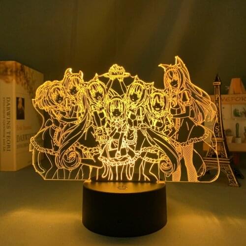 Acrylic 3d Lamp Anime Nekopara for Bedroom Decor Night Light Childrens Birthday Gift Manga Room Table Led Light Nekopara