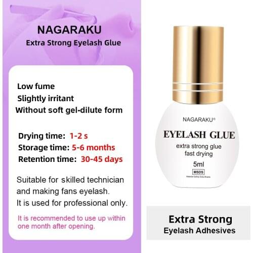 NAGARAKU 5ml fast dry fans lashes glue for Russian volume eyelash fans making glue dry time 1s premade fans strong glue
