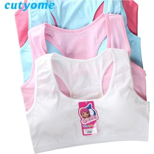 Cutyome 5pcs/lot Teenage Girls Cotton Training Bras Teen Girl Underclothes Solid Detachable Padded Puberty Student Underwear Bra
