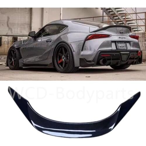 For Toyota 2019 Supra A90 Type Carbon Fiber Trunk Spoiler Double Side Fibre Rear Wing Lip Drift Racing Bootlid Splitter Kit