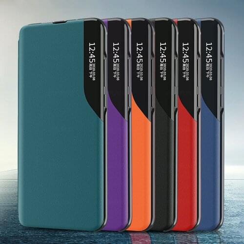 Smart View Window Display Cover for Redmi Note 8 8T 9 Pro Max 9A 9C Mi10 Lite Ultra POCO X3 NFC PU Leather Flip Magnetic Cases