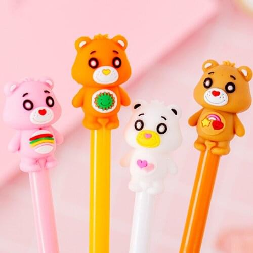 40PCS Creative Cute Little Bear Cartoon Gel Pens Black 0.5mm Student Stationery Gift Office Accessories