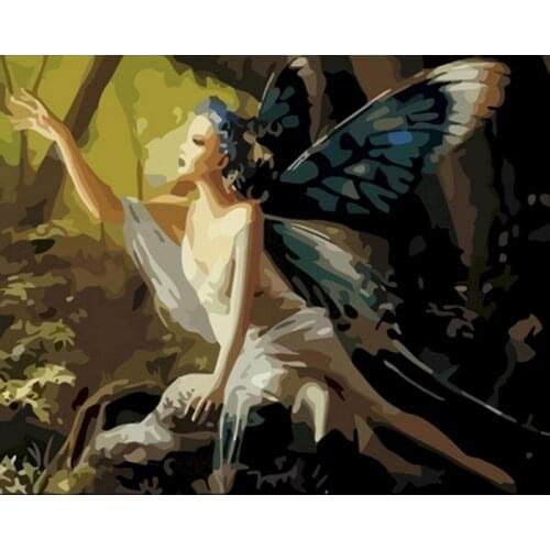 The Fairy DIY Painting By Number Adult Portrait Full Kits Oil Acrylic Paint Art Figure Drawing 40x50 50x65cm Home Decor Birthday