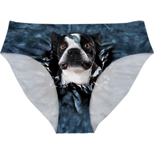 FORUDESIGNS Fashion Women Seamless Panties 3D Dog Wall Printing Breathable Underwear for Ladies Female Animal Design Briefs Girl