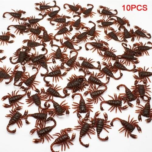 10pcs/lot April Fools' Day Persecute Others Simulation Scorpion Terror Worm Toys Nausea False Scorpion Frightening Prop Toys