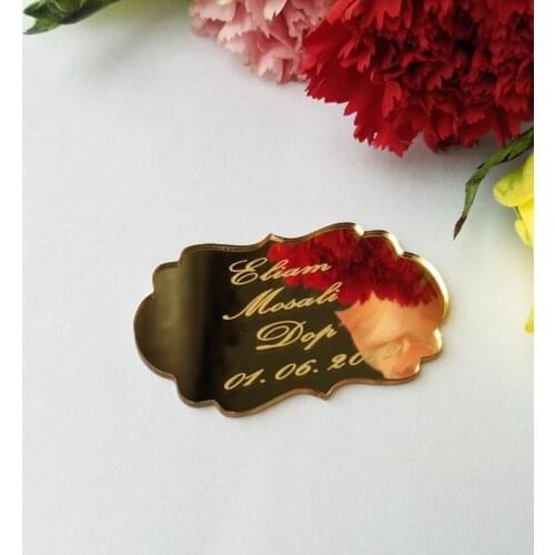 Private Custom Wedding Favors ,Engraved Acrylic Mirror Sticker