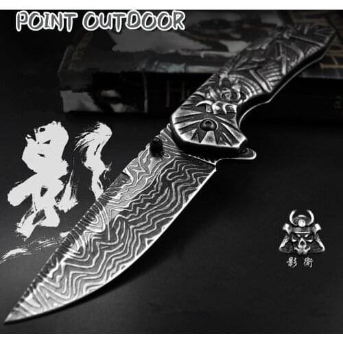 Pocket Tactical Folding Blades Survival Rescue Knives Combat Hunting Knifes 3D Knight Handle Outdoor Army Rambo Tools