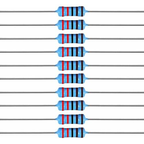 2K2 Ohm 0.25W 1% Metal Film Resistor - Pack of 100