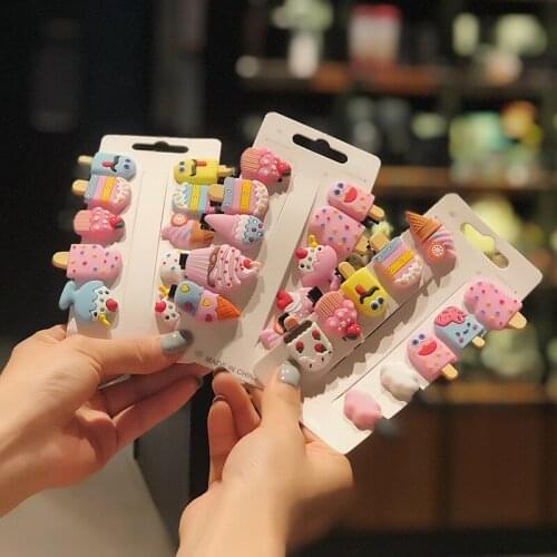 Girls Cute Cartoon Headdresses Baby Clips Do Not Hurt Broken Hair Small Bangs Clips Fruit Mermaid Childrens Hair Accessories