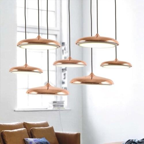 Minimalist restaurant chandelier modern minimalist bedroom bar lighting individuality circular saucer study Chandelier