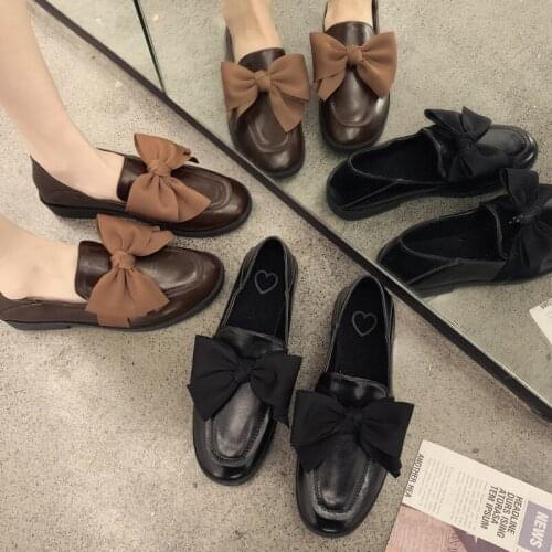 Round head Fashion Sweet Elegant Flat Casual Comfortable shoes fairy Women Flats Spring Shallow Bow Shoes Woman Loafers U15-88