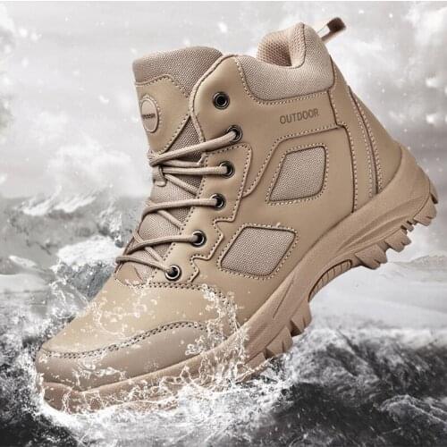 Men Boots Outdoor Hiking Shoes Jungle Combat Boots 2021 Fall New Naked Boots Thick-soled Non-slip Hiking Tactical Boots Size 49