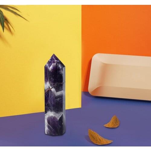 Natural Stones Crystal Point Wand Amethyst Rose Quartz Healing Stone Energy Ore Mineral Crafts Home Decoration 1PC