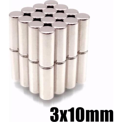 100pcs neodymium 3x10 mm Disc Rare Earth Neodymium magnet 3*10 mm Super Strong Magnets 3mmx10mm N35 magnetic