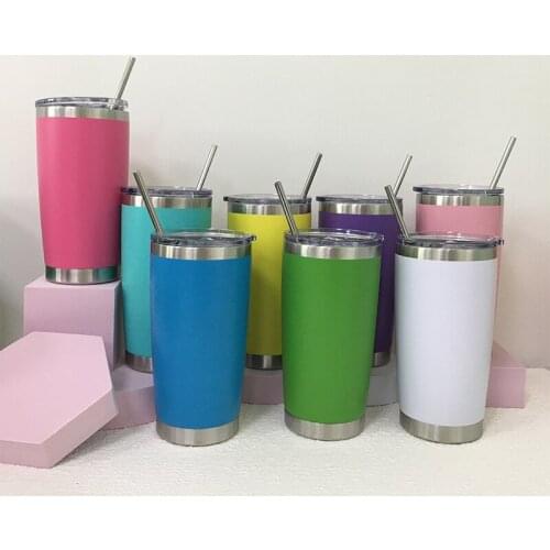 NEW 20oz Tumbler With Metal Straw Seal Lids Car Cups Waterproof Vacuum Insulated Eco-Friendly Coffe Mugs Best Gift For Man