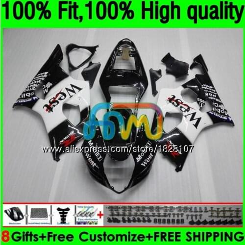 OEM For SUZUKI GSXR-1000 GSXR1000 03 04 41BS.6 Black west 1000CC GSX-R1000 GSX R1000 03 04 K3 GSXR 1000 CC 2003 2004 Fairing