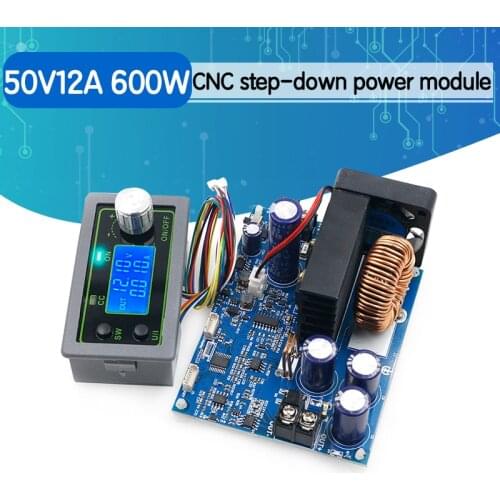 50V12A 600W CNC step-down adjustable power supply module, volt-ampere meter, DC stabilized voltage, LCD display