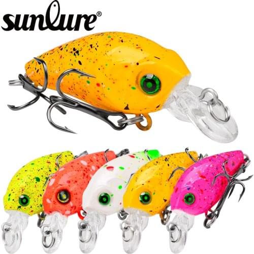 6pcs/lot Fishing Lures 6 Colors Fishing Tackle 4.7cm-1.85" Hard Bassbaits 3.3g-0.12oz with 12# BKB Hooks Fishing Baits