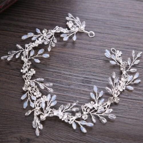 Bride Hair Band White Crytal Headband Wedding Bridal Accessories Tiara Ornaments