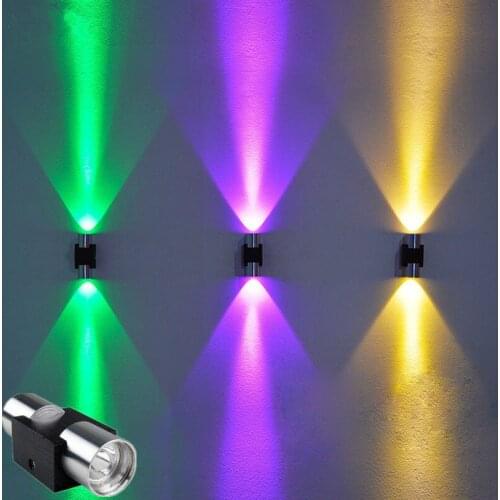 LED Wall Lamp Colorful Up Down Sconce Holiday Atmosphere Night Lighting Indoor Decor Bedroom Stairs Hotel KTV Bar Red Blue Green