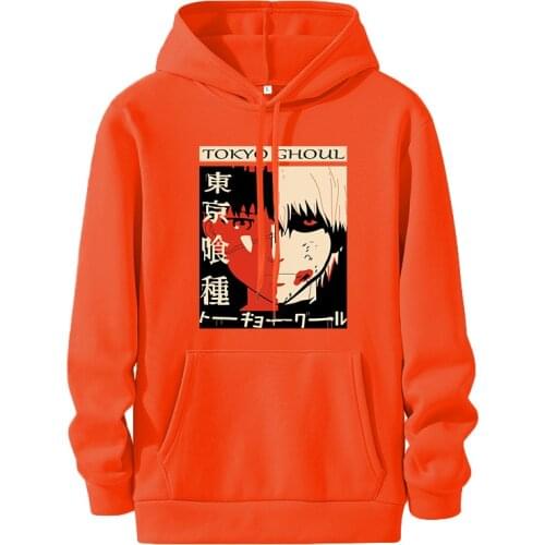 Tokyo Ghoul Japanese Anime Hoodie Kaneki Ken Eyes Comic Print Loose Cool Sweatshirt Streetwear Harajuku Oversize Womens Hoodie