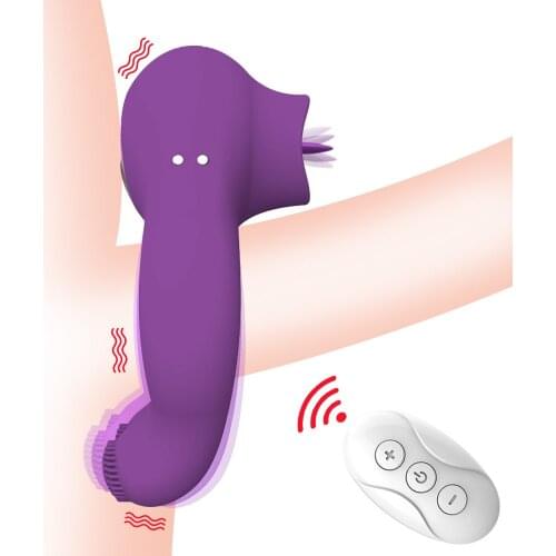 Penis Vibrators Remote Control Cock Ring Vibrator Sex Toys For Men Sucking Tongue Licking Clitoris Stimulator Delay Ejaculation