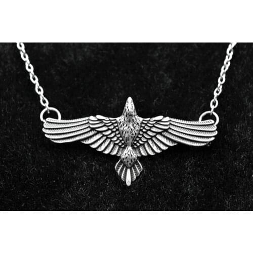 Viking Vintage Celt Raven Flying Birds Crow Animal Handmade Flying Raven Totemn Necklace Pagan Charm Men Jewelry Nordic Talisman
