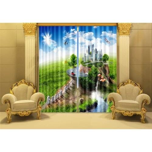 Curtains Luxury Blackout 3D Window Curtain Living Room office Bedroom Drapes Rideaux Cortina Customized size Scenery pillowcase
