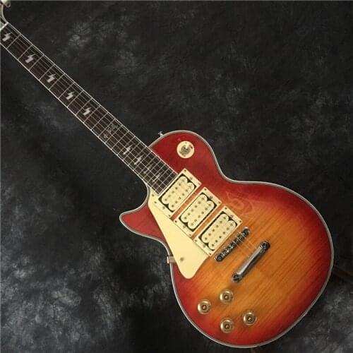 Factory custom left hand electric guitar rosewood fingerboard 3 pickups white guitar binding, custom offer