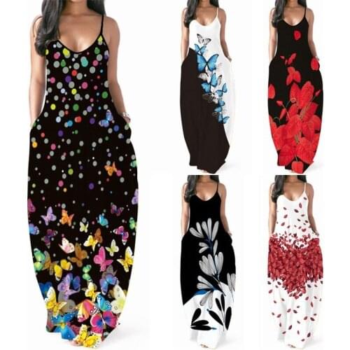 Sling Skirt Womens Casual Spring and Summer New Thin Section High Waist All-match Loose Sexy Printed Sling Long Skirt PlusSize
