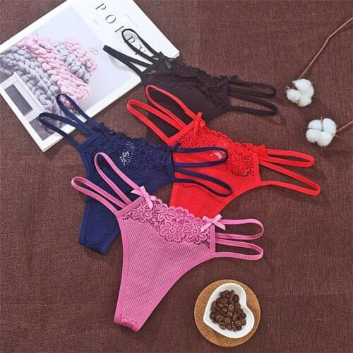 New Sexy Lace Women Panties Underwear Adjustable G-String Thongs Females Hollow Out Underpants Lingerie Seamless briefs