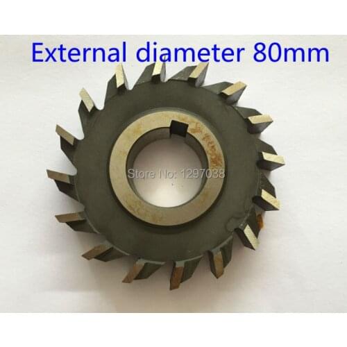 1PCS 80 external diameter HSS three straight tooth blade cutter, high-speed steel Slot milling cutter
