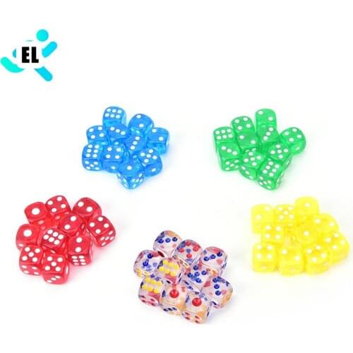 10pcs Acrylic Six Sided D6 Spot Dice for D TRPG Party Board Game Toys