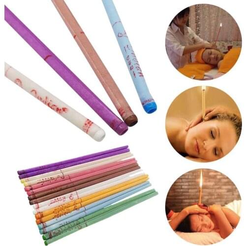 10PCS Straight Ear Candle Stick Beeswax With Earplugs Ear Care Aroma Aromatherapy Ear Therapy Ear Candle Stick Random Color