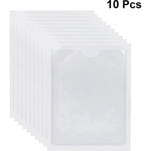10PCS Self-Adhesive Plastic Pockets Holders Label Stickers for Organizing Protection (9x12cm)