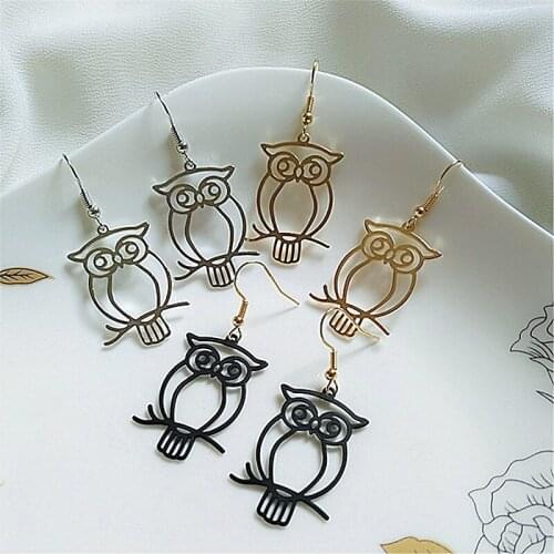 12 pair /lot jewelry fashion jewelry metal owl earrings for women 2021