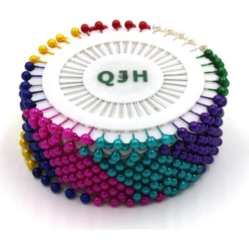 120pcs Colorful Pearl Head Pin Sewing Craftwork Dressmaking Patchwork Straight Sewing Needle Pins Sewing Accessories Decoration