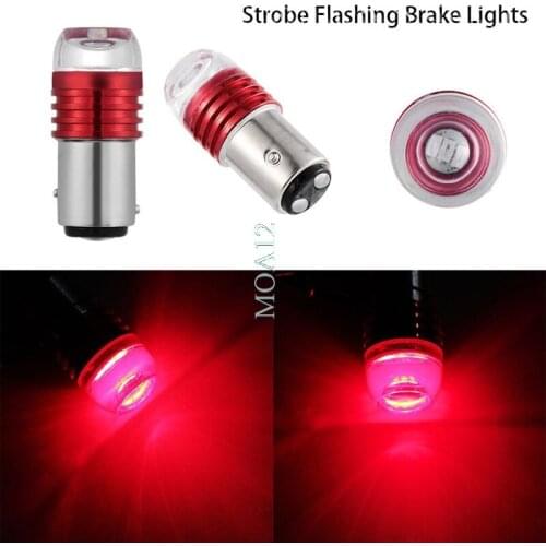 2PCS Red Bulbs For Car Tail Brake Lights Auto Turn Signal Lamp Light 1157 BAY15D P21/5W Strobe Flashing LED Projector