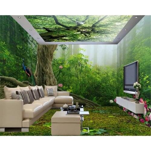 3d Home Wallpaper Fantasy Primitive Forest 3D Whole House Theme Space Background Wall Decoration Mural Wallpaper