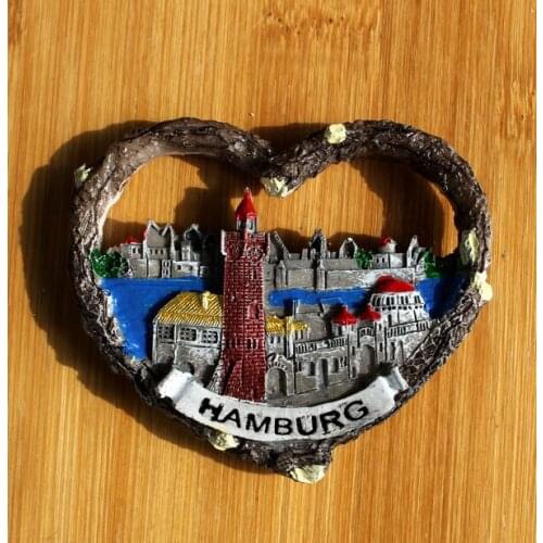 3D Resin Refrigerator Magnet Souvenirs Hamburg Germany 3D Refrigerator Magnets Sticker Travel Souvenir Kitchen Home Decoration