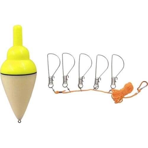 5M Fishing Lock Buckle Stainless Steel Live Fish Lock & Led Electronic Fishing Float Seawater Sea Rock Plastic