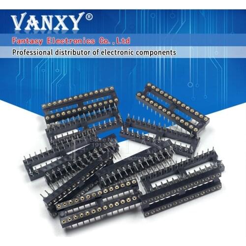 5pcs DIP-28 Round Hole 28 Pins 2.54MM DIP DIP28 IC Sockets Adaptor Solder Type 28 PIN 2.54 IC Connector